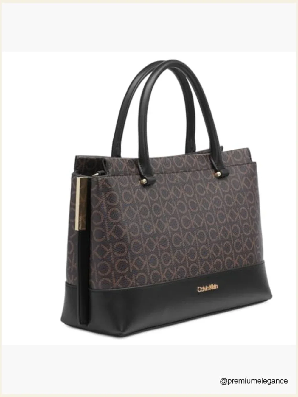 Triple Compartment Satchel with Crossbody Strap